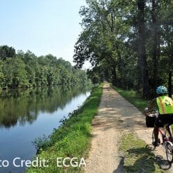 Bike trail along a canal in New Jersey