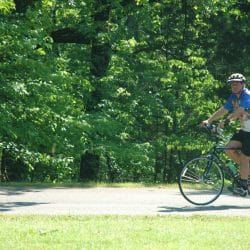 Biker on east coast greenway bike tour