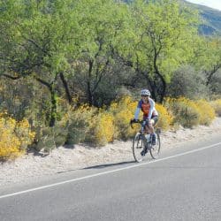 biker on a road