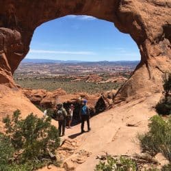 View of Arches National Park through Partition Arch