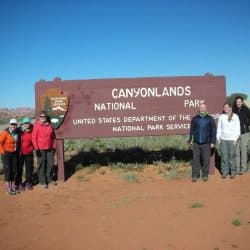 People in front of Canyon sign