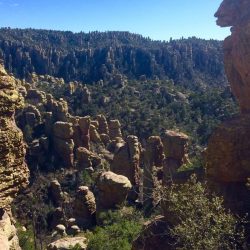 An expansive view of the hoodoos in Chiricahua National Monument