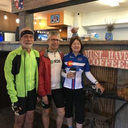 cyclists getting coffee