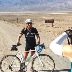 cyclist in death valley