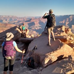 hikers on rocks
