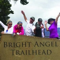 group of happy hikers