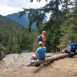 Hikers on a trail in North Cascades National Park