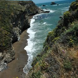 cliff over a beautiful beach