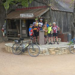 Visiting the post office in Luckenbach, Texas