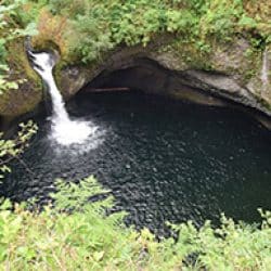 waterfall into a pool