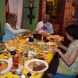 group of people at dinner